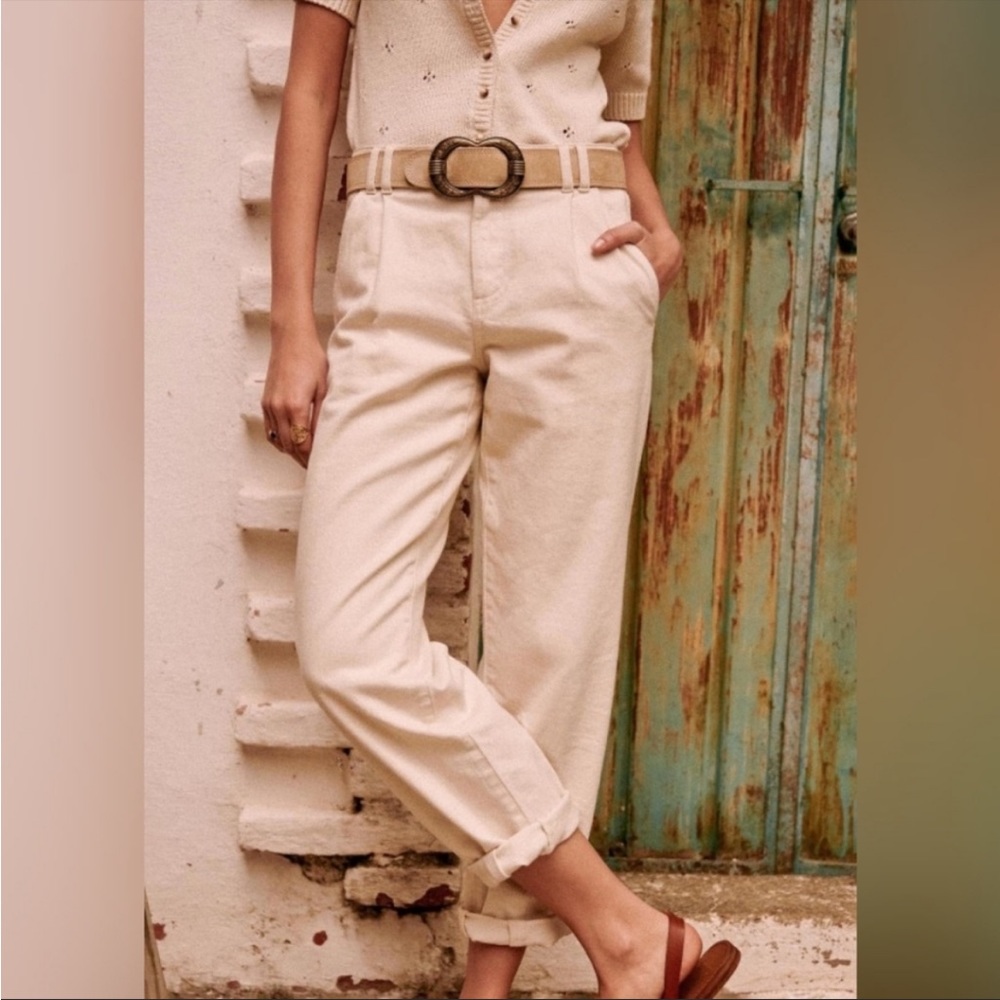 Sezane ecru manu trousers - Picture 8 of 8